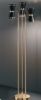 Immagine di PIANTANA/ LAMPADA DA TERRA IN OTTONE BAGNO ORO LUCIDO E VENTOLE DI METALLO NERE/BIANCO INTERNO